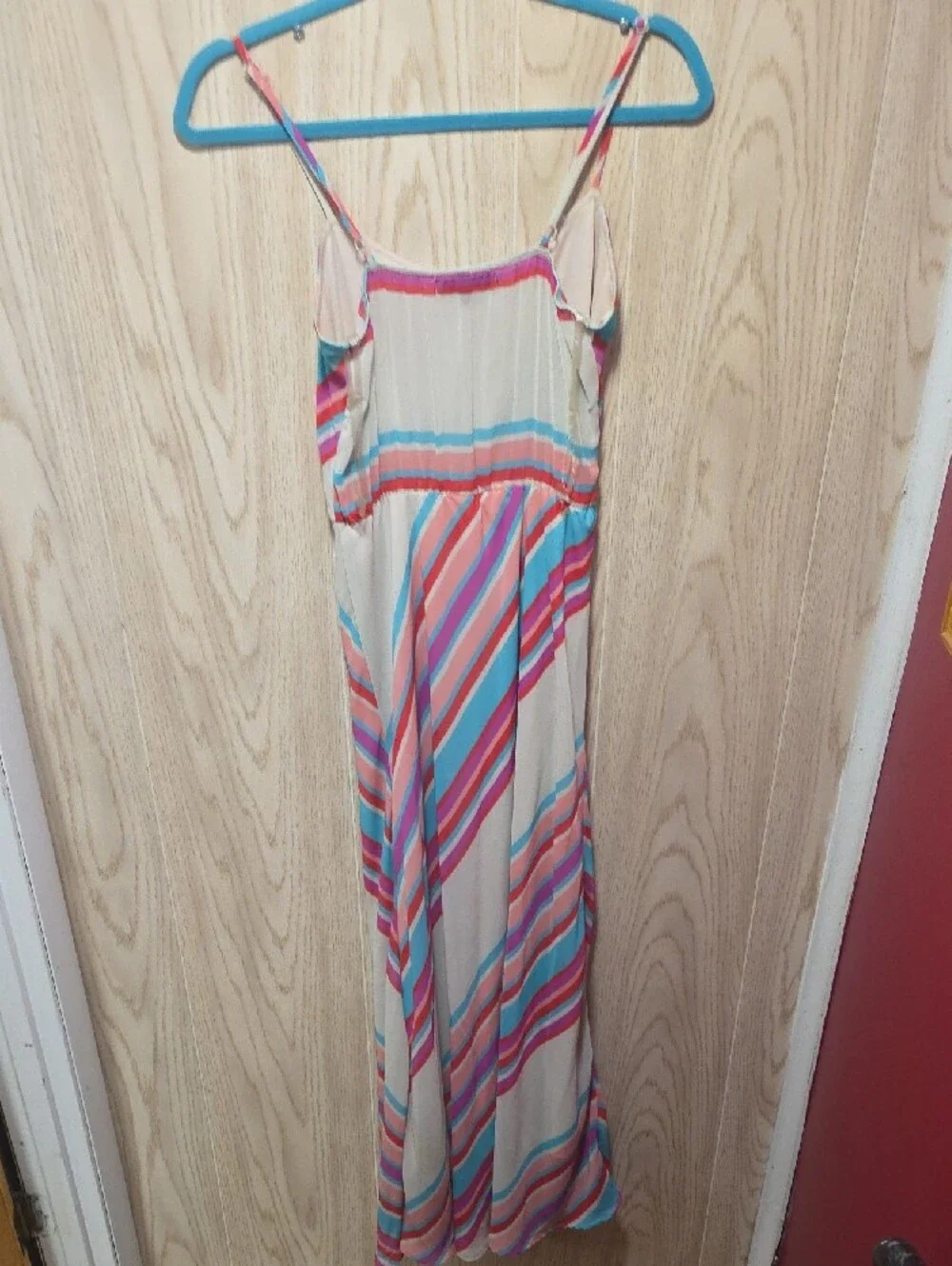 Striped Multi-Color Maxi Dress with Spaghetti Straps